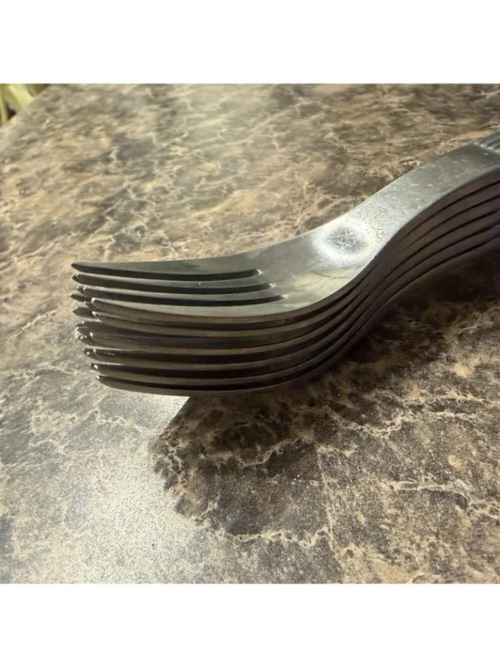 6 Dansk Thebe Stainless Dinner Forks Japan Satin Ribbed Flatware Replacement